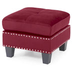 Ottoman en velours capitonné Meharrize