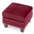 Ottoman en velours capitonné Meharrize