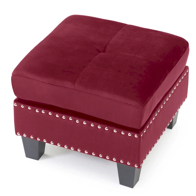Ottoman en velours capitonné Meharrize