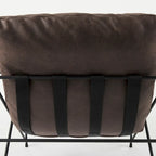 Fauteuil d'appoint Leonidas en similicuir noir avec cadre en métal noir