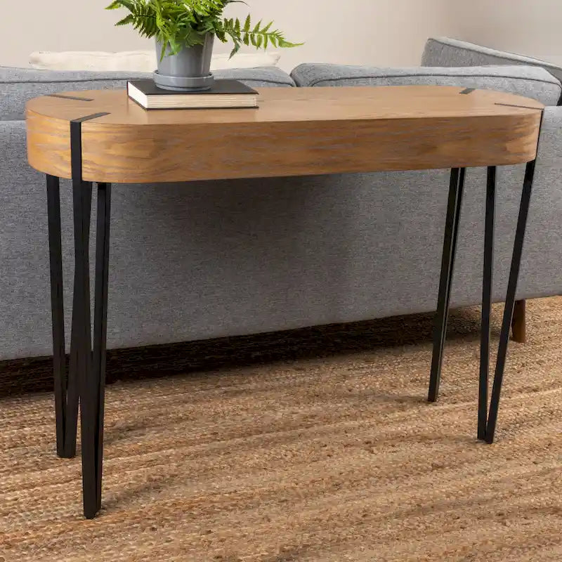 Console en bois Astoria avec pieds en épingle à cheveux en métal - 42,0L x 14,0l x 30,3H
