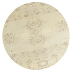 Table basse ronde Penrod en loupe de bois de style mid-century