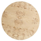 Table basse ronde Penrod en loupe de bois de style mid-century
