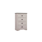 Chambre Marilynne 6, gris craie, en bois rustique avec lit traîneau
