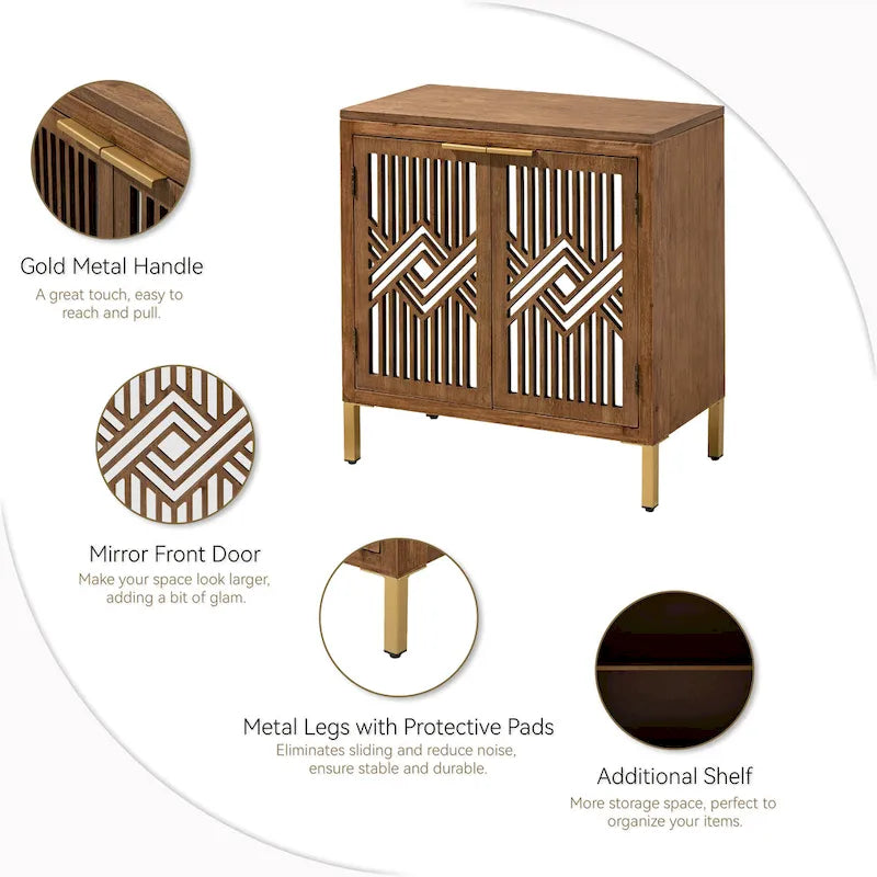 Buffet de rangement de style ferme, en bois avec 2 portes pour le salon, le couloir, la chambre à coucher et la salle à manger