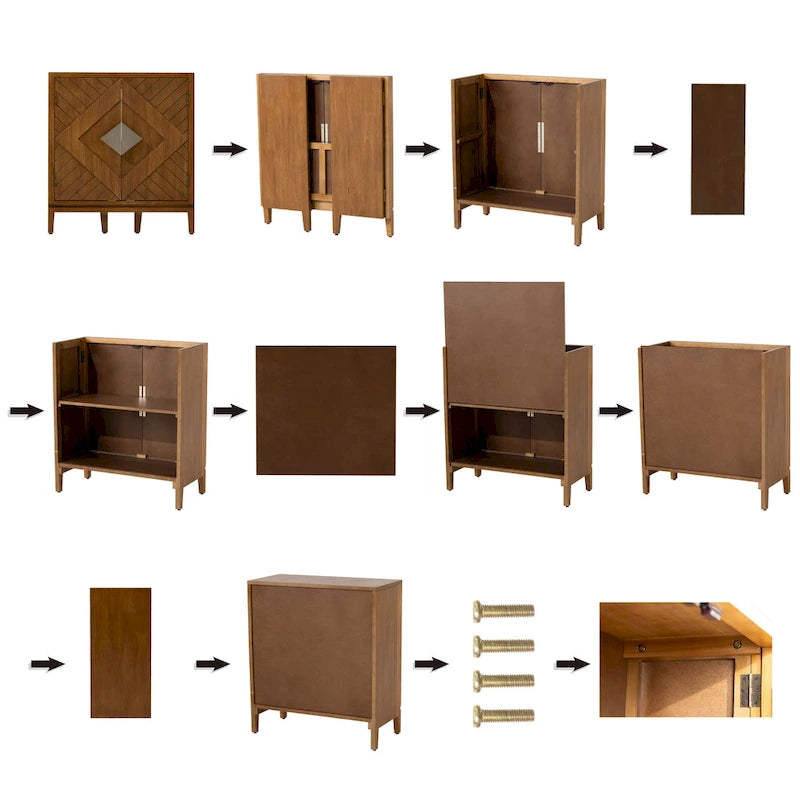 Buffet de rangement de style ferme, en bois avec 2 portes pour le salon, le couloir, la chambre à coucher et la salle à manger