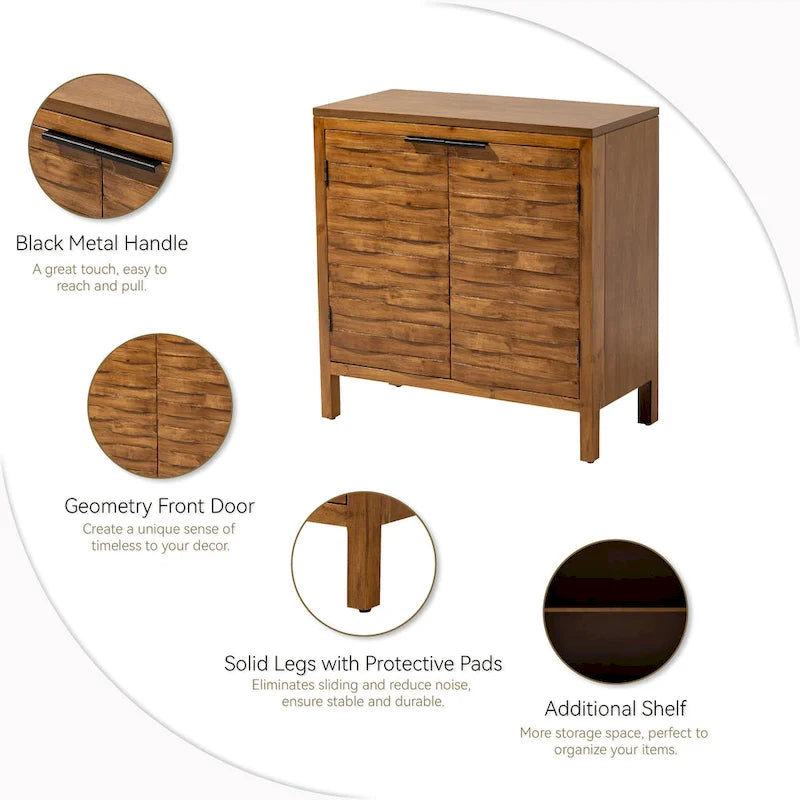 Buffet de rangement de style ferme, en bois avec 2 portes pour le salon, le couloir, la chambre à coucher et la salle à manger