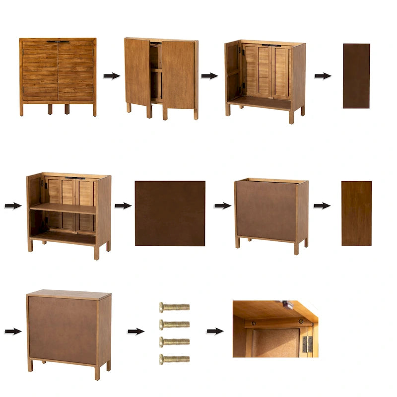 Buffet de rangement de style ferme, en bois avec 2 portes pour le salon, le couloir, la chambre à coucher et la salle à manger