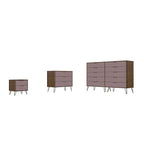 Manhattan Comfort Rockefeller 3-Piece Dresser and Nightstand Set