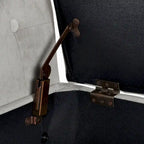 Banc de rangement façon causeuse en velours Arum gris tourterelle