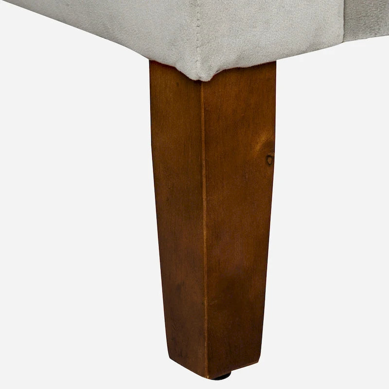 Banc de rangement façon causeuse en velours Arum gris tourterelle