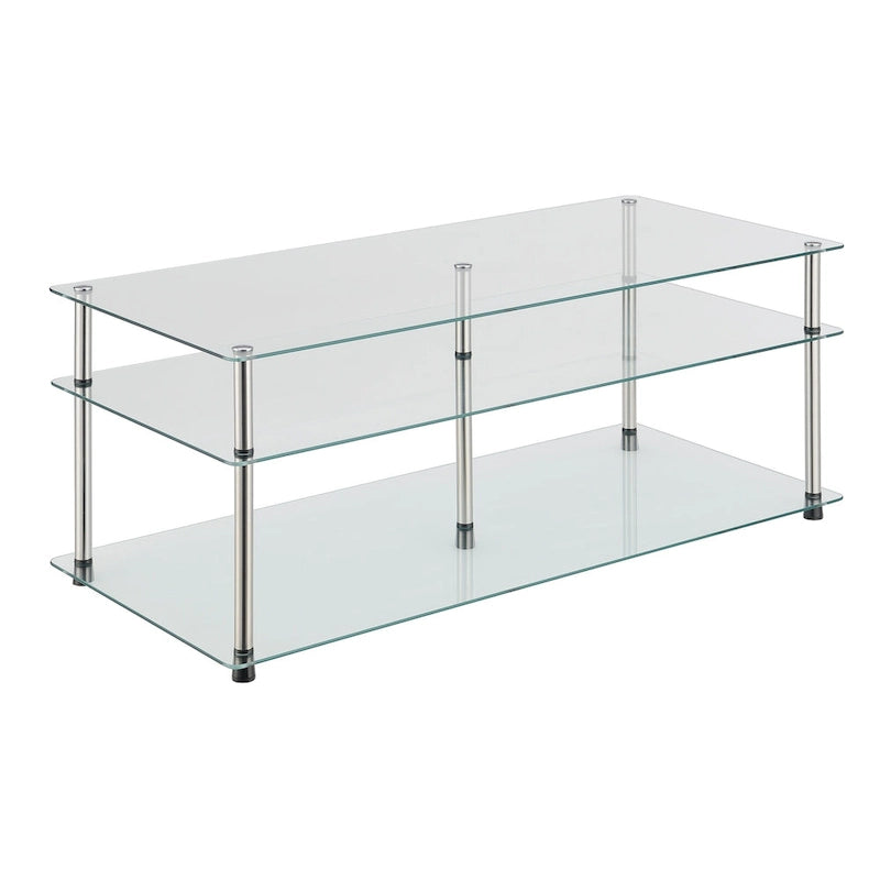 Table basse à 3 niveaux en verre Classic Designs2Go de Convenience Concepts