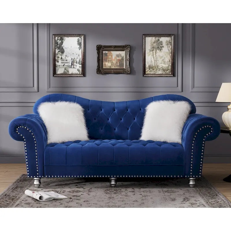 Canapé chesterfield de luxe classique américain à dossier capitonné
