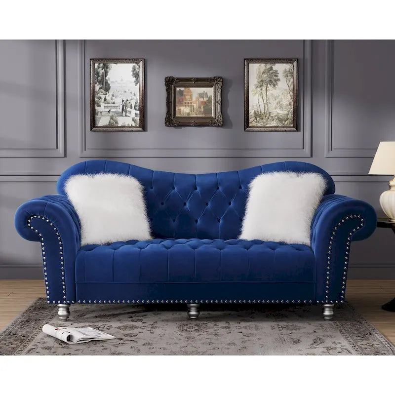 Canapé chesterfield de luxe classique américain à dossier capitonné