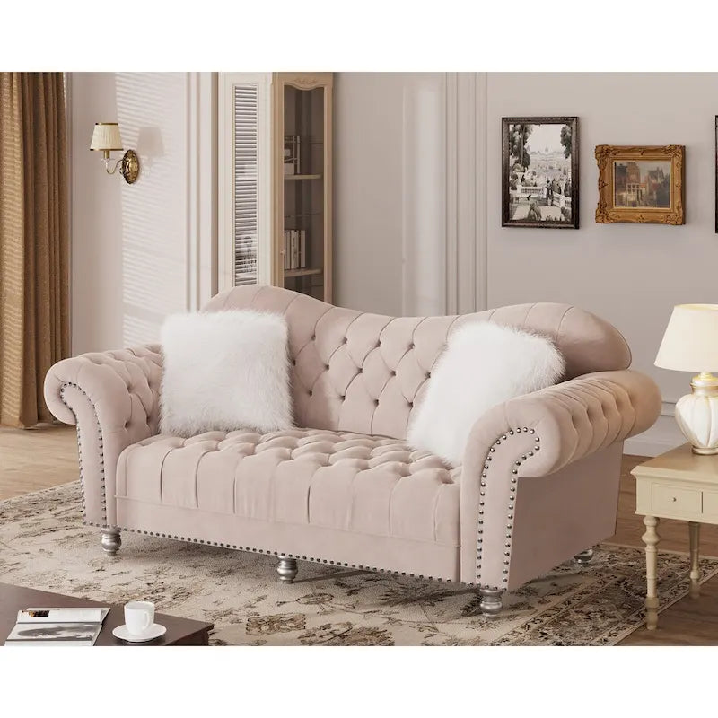 Canapé chesterfield de luxe classique américain à dossier capitonné