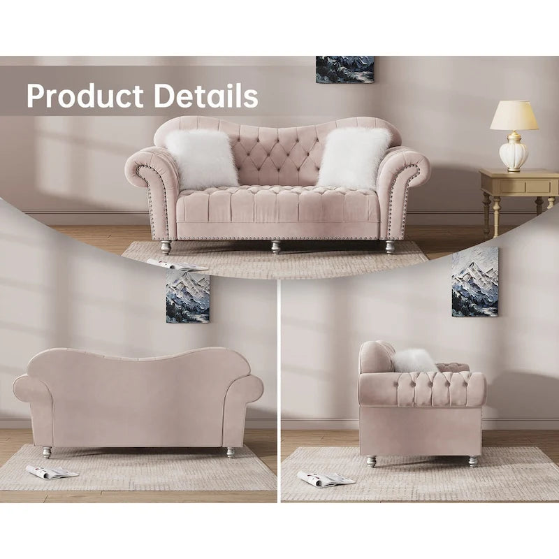 Canapé chesterfield de luxe classique américain à dossier capitonné