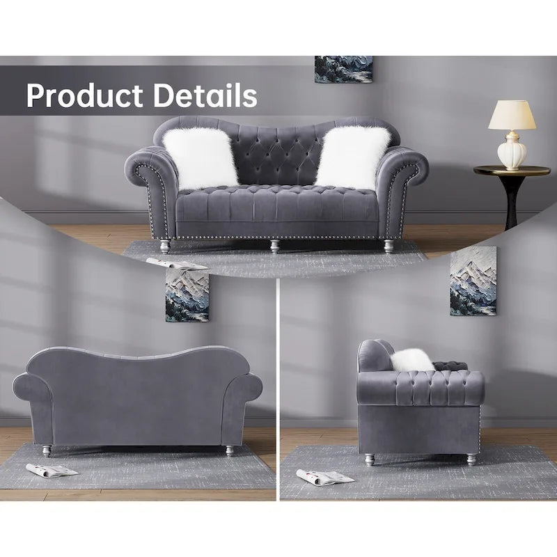Canapé chesterfield de luxe classique américain à dossier capitonné