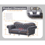 Canapé chesterfield de luxe classique américain à dossier capitonné