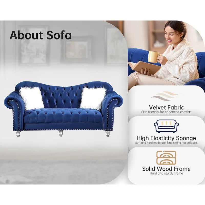 Canapé chesterfield de luxe classique américain à dossier capitonné