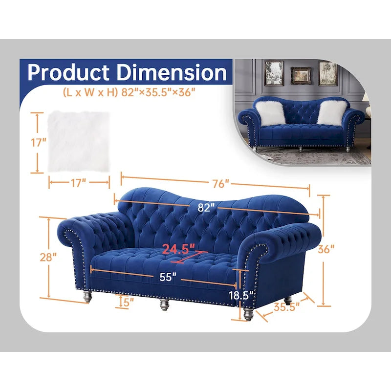 Canapé chesterfield de luxe classique américain à dossier capitonné