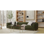 Carolina Living Seti Table Basse/Banc à Rebord Brut – Plateau en Orme – Piétement Doré