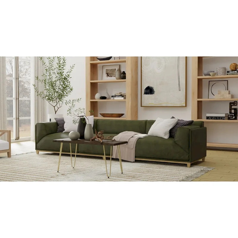 Carolina Living Seti Table Basse/Banc à Rebord Brut – Plateau en Orme – Piétement Doré