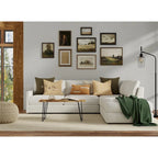 Carolina Living Seti Table Basse/Banc à Rebord Brut – Plateau en Orme – Piétement Doré