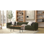 Carolina Living Seti Table Basse/Banc à Rebord Brut – Plateau en Orme – Piétement Doré