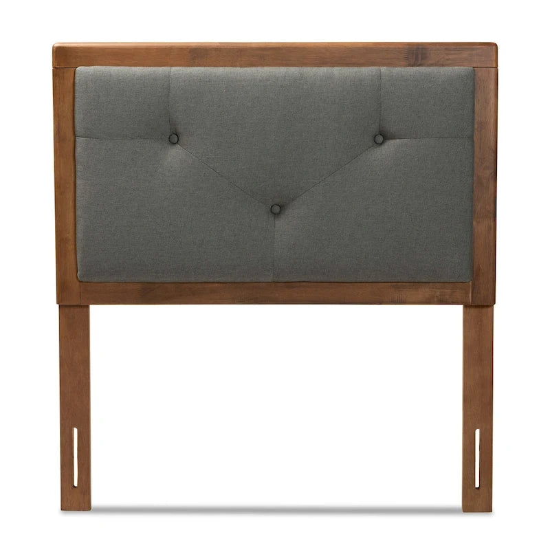 Tête de lit en tissu et bois moderne et contemporaine Abner Gris foncé