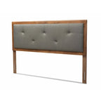 Tête de lit en tissu et bois moderne et contemporaine Abner Gris foncé