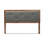 Tête de lit en tissu et bois moderne et contemporaine Abner Gris foncé