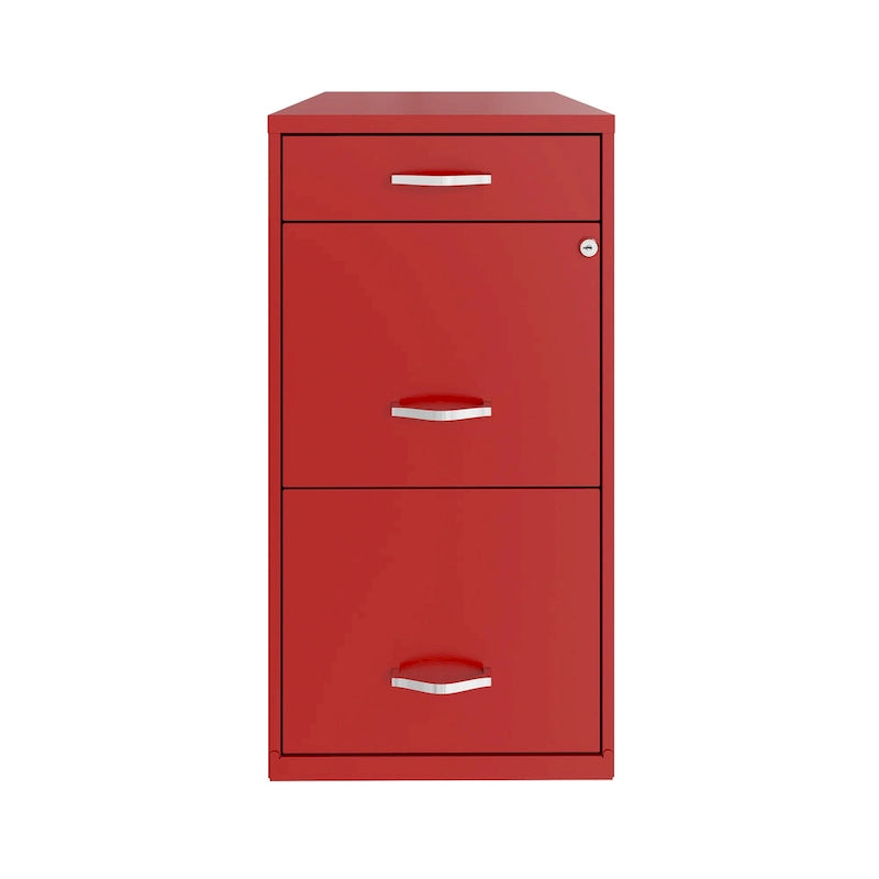 Classeur métallique 3 tiroirs profonds 18", Rouge Lave