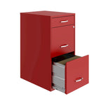 Classeur métallique 3 tiroirs profonds 18", Rouge Lave