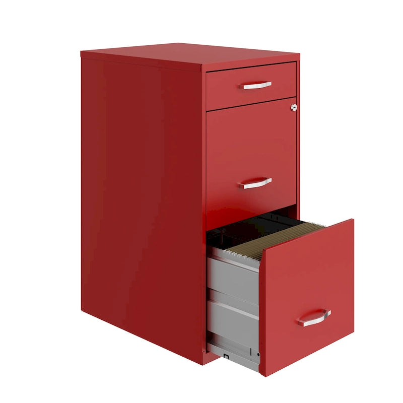 Classeur métallique 3 tiroirs profonds 18", Rouge Lave