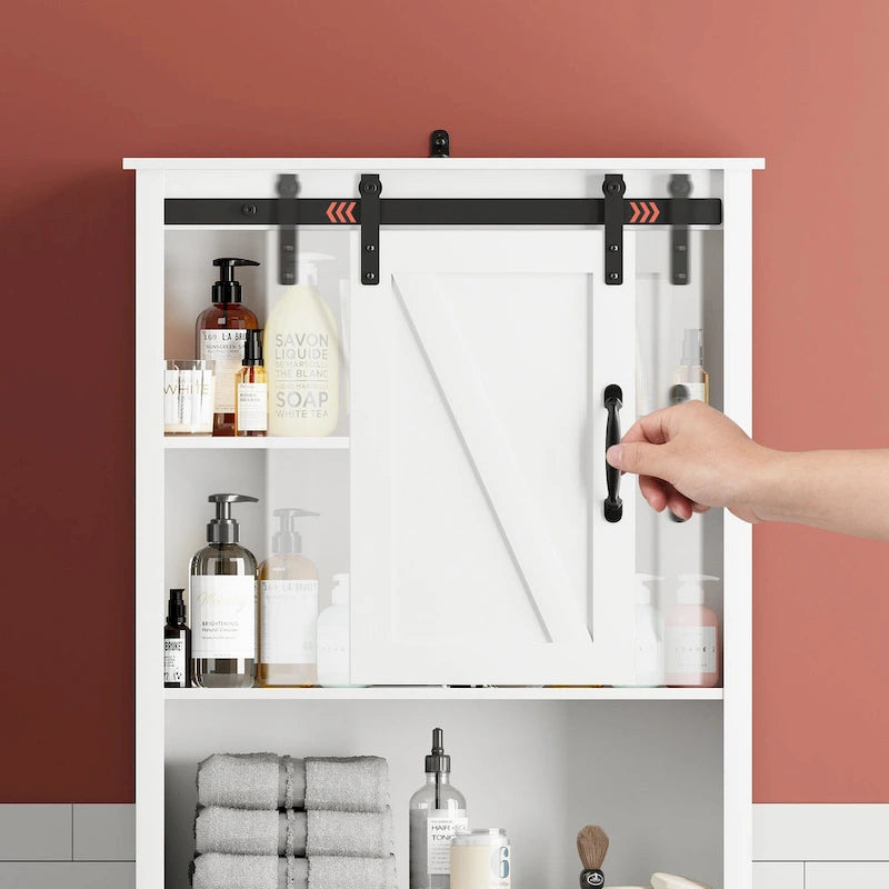 Pellebant Meuble de rangement WC gain de place pour salle de bain - 66,54 H x 27,17 L x 9,06 P
