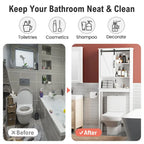 Pellebant Meuble de rangement WC gain de place pour salle de bain - 66,54 H x 27,17 L x 9,06 P