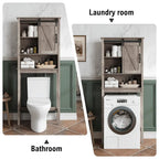 Pellebant Meuble de rangement WC gain de place pour salle de bain - 66,54 H x 27,17 L x 9,06 P