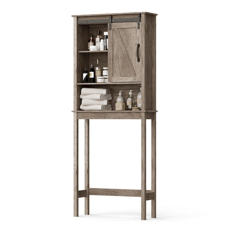 Pellebant Meuble de rangement WC gain de place pour salle de bain - 66,54 H x 27,17 L x 9,06 P