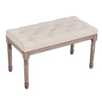 Banc français vintage capitonné avec cadre en bois massif sculpté