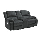Causeuse inclinable double avec console, gris foncé
