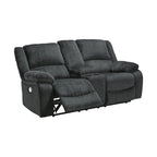 Causeuse inclinable double avec console, gris foncé