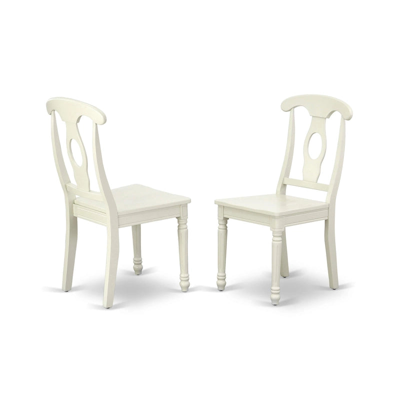 Table à manger ovale et chaises de cuisine, blanc lin