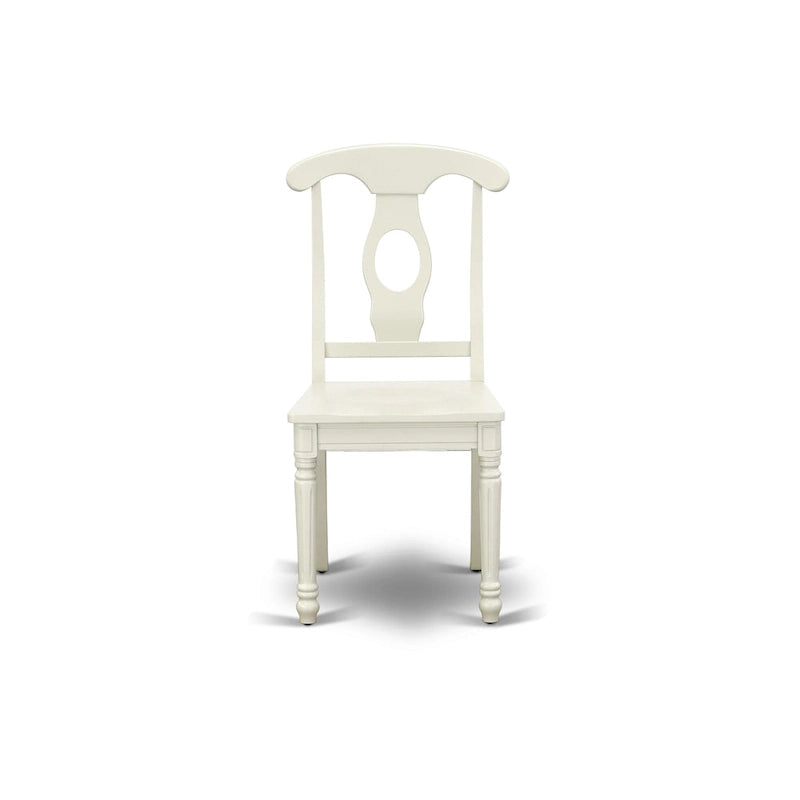 Table à manger ovale et chaises de cuisine, blanc lin