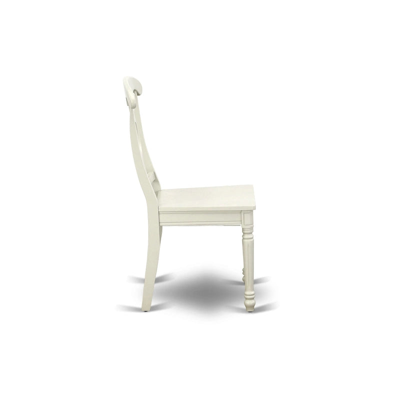 Table à manger ovale et chaises de cuisine, blanc lin