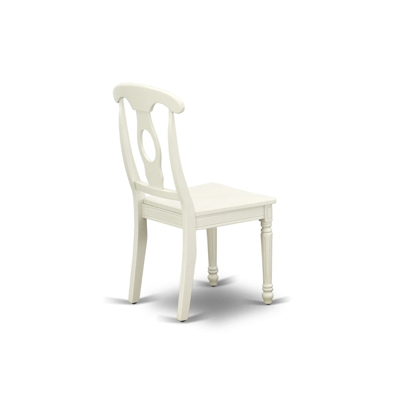Table à manger ovale et chaises de cuisine, blanc lin