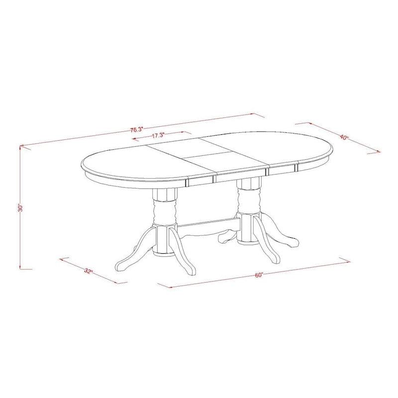 Table à manger ovale et chaises de cuisine, blanc lin