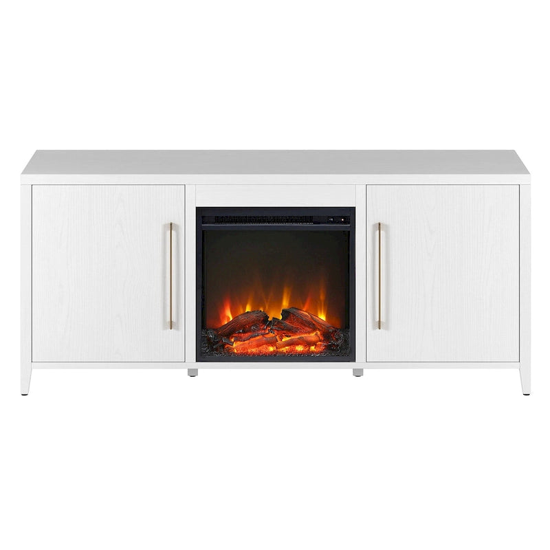 Meuble TV rectangulaire Jasper avec cheminée électrique pour téléviseurs jusqu'à 65 po
