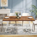 Table à manger moderne, petite table de cuisine en similicuir marbre blanc pour la famille