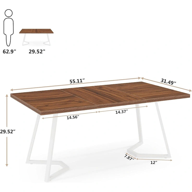 Table à manger moderne, petite table de cuisine en similicuir marbre blanc pour la famille