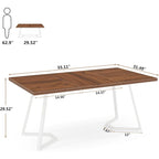 Table à manger moderne, petite table de cuisine en similicuir marbre blanc pour la famille